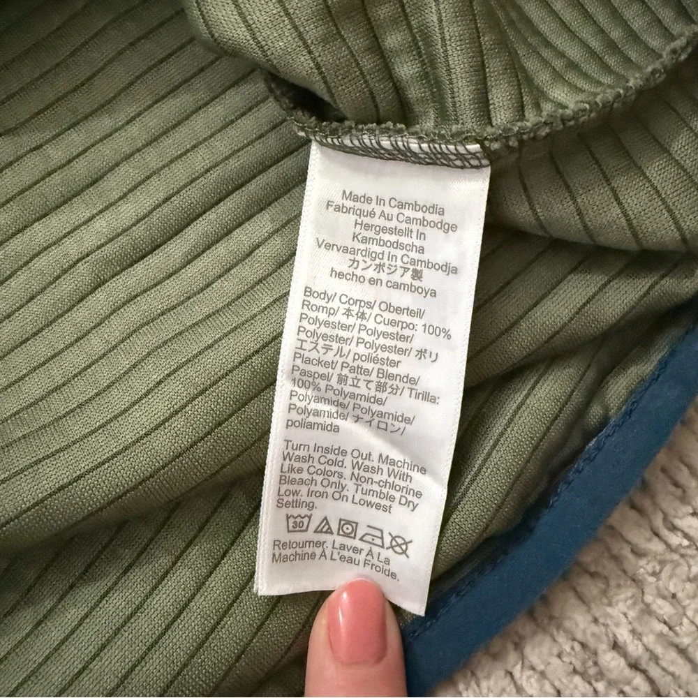 J.Crew Authentic Fleece Pullover Green XL Snap Mock Neck‎ Long Sleeve